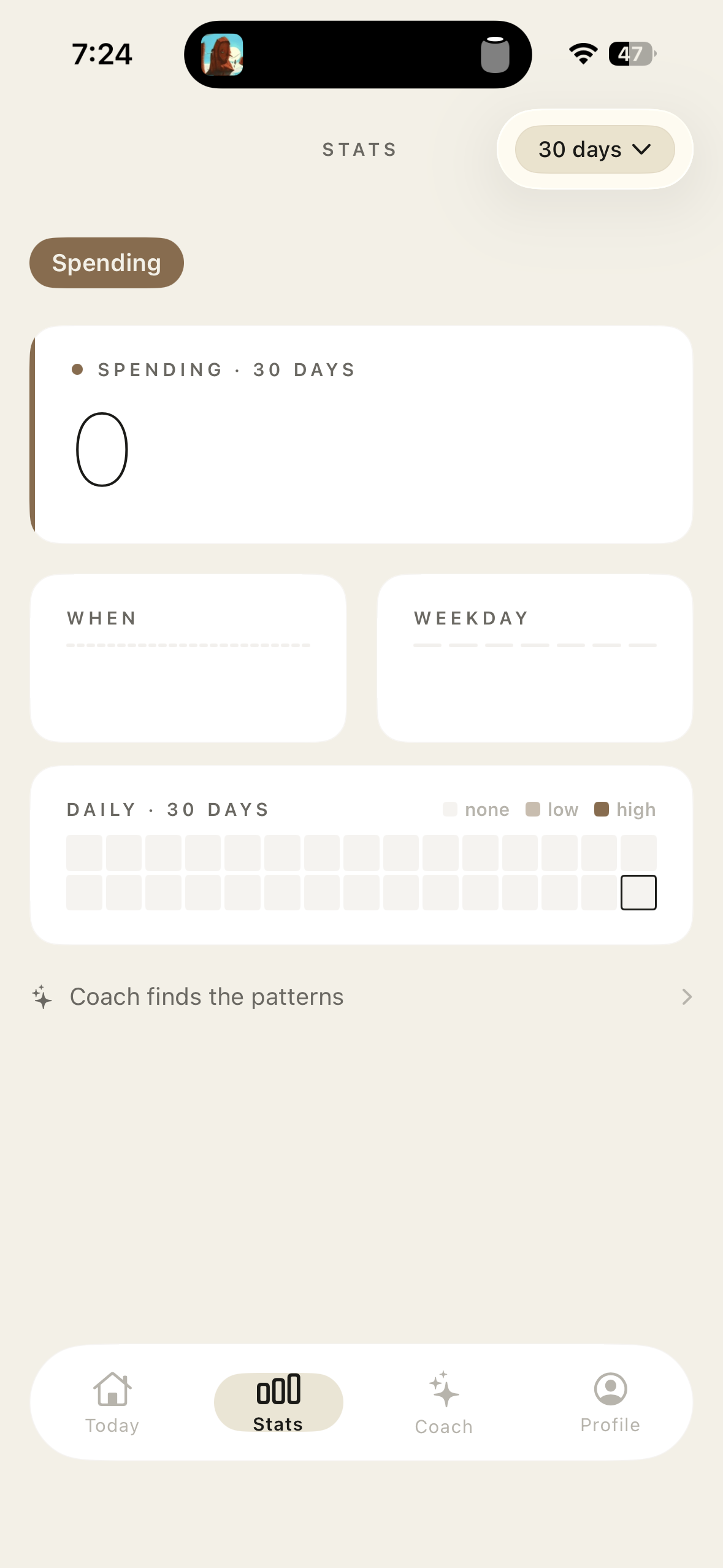 Stats view